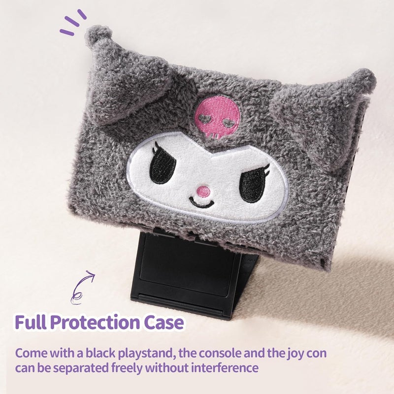 Kuitmor Cute Plush Protective Case Compatible with Switch 2 (2025), Anti-Scratch and Shock-Absorption Hard PC Shell Cover for Switch 2 Game Console and Joystick Controller - KLM - Image 3